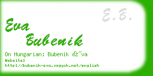 eva bubenik business card